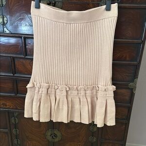 Jonathan Simkhai Elegant Dusty Rose Ribbed tube Skirt